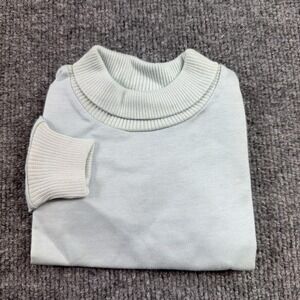 VTG Grace Sweater Womens kids Blue Mock Neck 100% Cotton Knit Long Sleeve